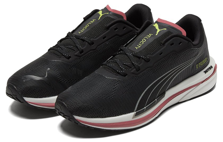 Женские кроссовки PUMA Velocity Nitro 1 Wtr Wns (черно-серебристо-желтые) — Чёрный / серебристый / жёлтый / красный / белый — фото 3