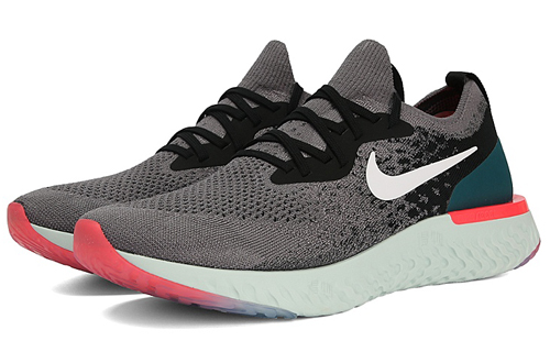 Мужские кроссовки Nike Epic React Flyknit 1 (серо-белые) — фото 3