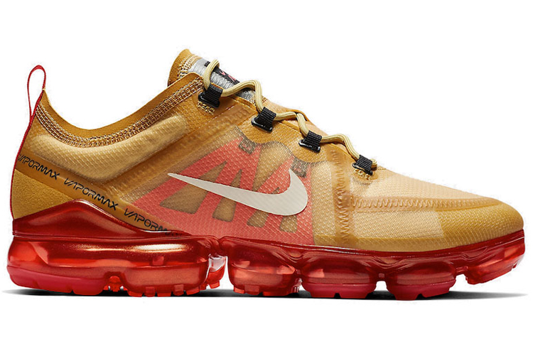 Кроссовки Nike VaporMax 2019 OG (золотисто-красные) — Золотой / красный — фото 2