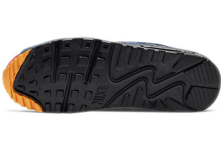 Мужские кроссовки Nike Air Max 90 Premium London (красно-синие) — фото 6
