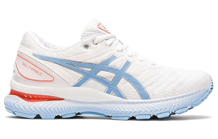 Женские кроссовки ASICS GEL-Nimbus 22 (бело-синие) — Белыйсиний — фото 2