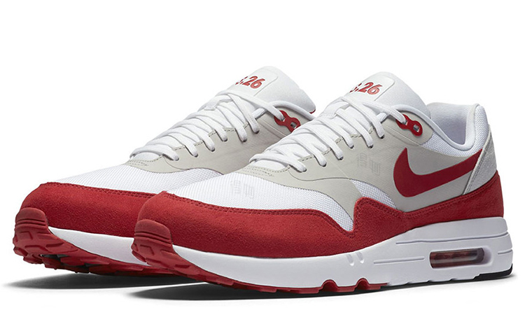 Мужские кроссовки Nike Air Max 1 Ultra 2.0 LE (бело-красные) — фото 2