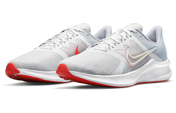 Мужские кроссовки Nike Downshifter 11 (серо-красные) — фото 3