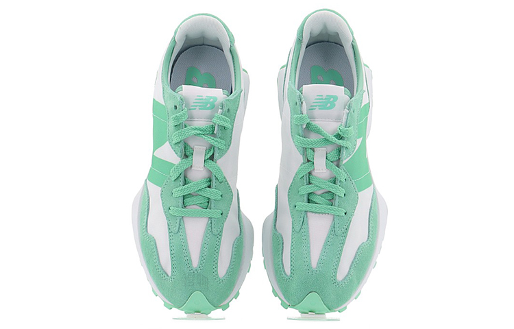 Кроссовки New Balance 327 (белый / зеленый) — Белый / зелёный — фото 4