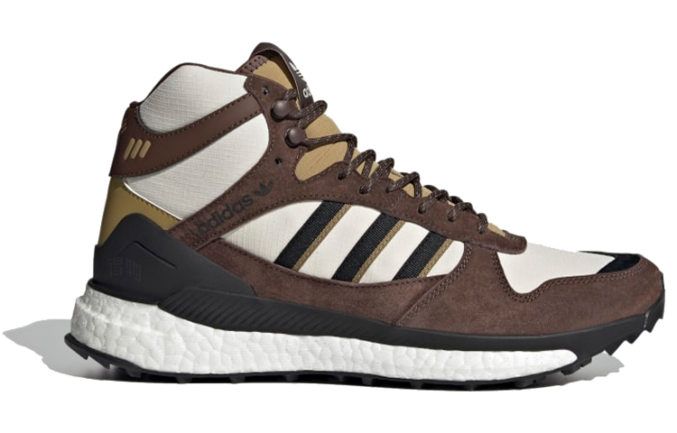 Мужские кроссовки Human Made x Marathon Free Hiker x adidas originals (коричневые) — фото 2