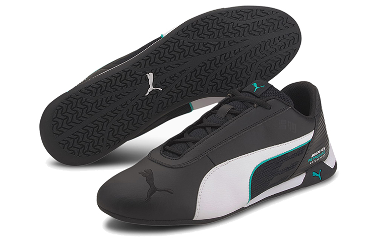 Мужские кроссовки PUMA Mercedes R-cat (черно-серо-зеленые) — фото 5