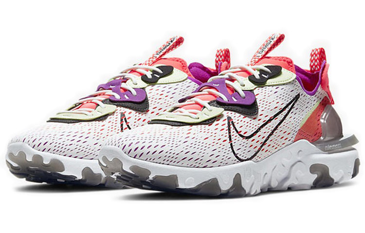 Мужские кроссовки Nike React Vision (бело-красно-фиолетовые) — Белыйкрасныйфиолетовый — фото 3