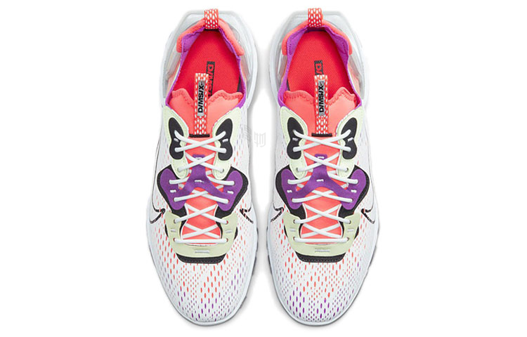 Мужские кроссовки Nike React Vision (бело-красно-фиолетовые) — Белыйкрасныйфиолетовый — фото 4