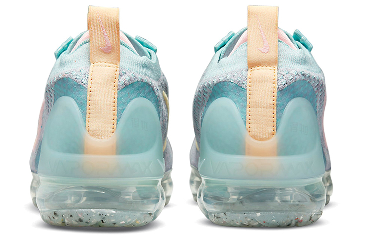 Женские кроссовки Nike VaporMax 2021 (зелено-оранжевые) — фото 4