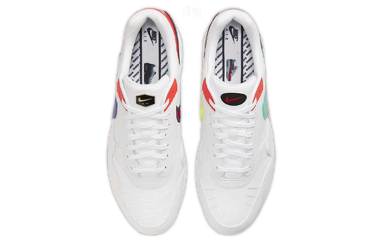 Кроссовки Nike Air Max 1 (мультиколор) — Белый / зелёный / красный / жёлтый / серый — фото 4