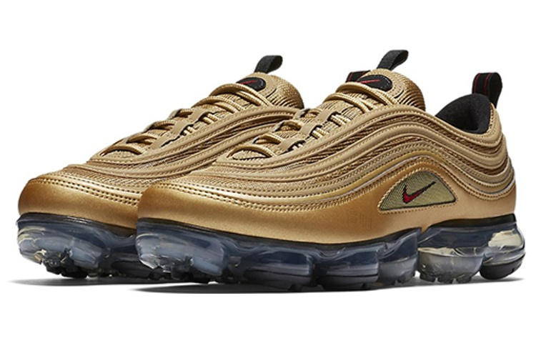 Мужские кроссовки Nike Vapormax 97 (черно-золотой) — фото 3