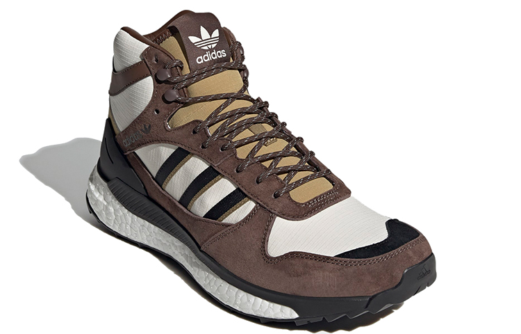 Мужские кроссовки Human Made x Marathon Free Hiker x adidas originals (коричневые) — фото 3