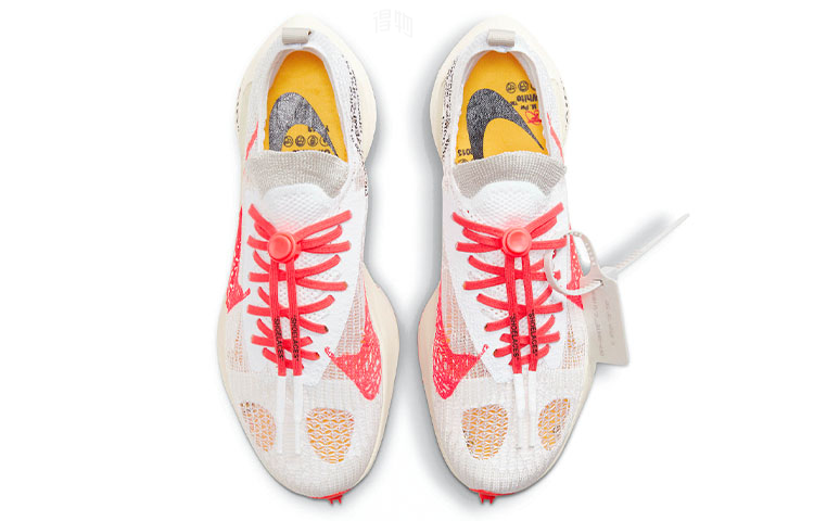 Кроссовки OFF-WHITE x Nike Air Zoom Tempo Next% (бело-красные) — Белый / красный — фото 4