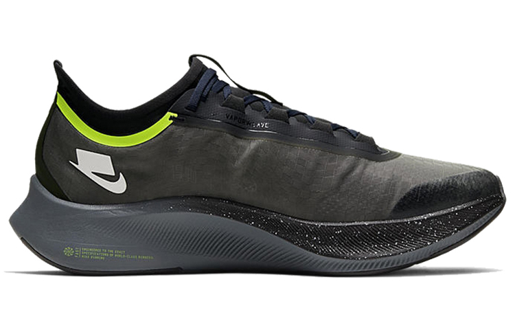 Мужские кроссовки Nike Zoom Fly 3 (черно-зеленые) — Чёрныйзелёный — фото 2