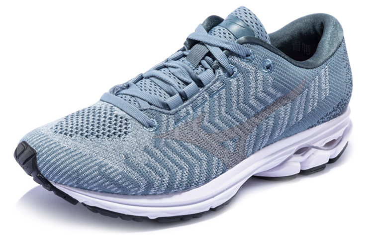 Женские кроссовки Mizuno Rider Waveknit 3 (сине-серые) — фото 2