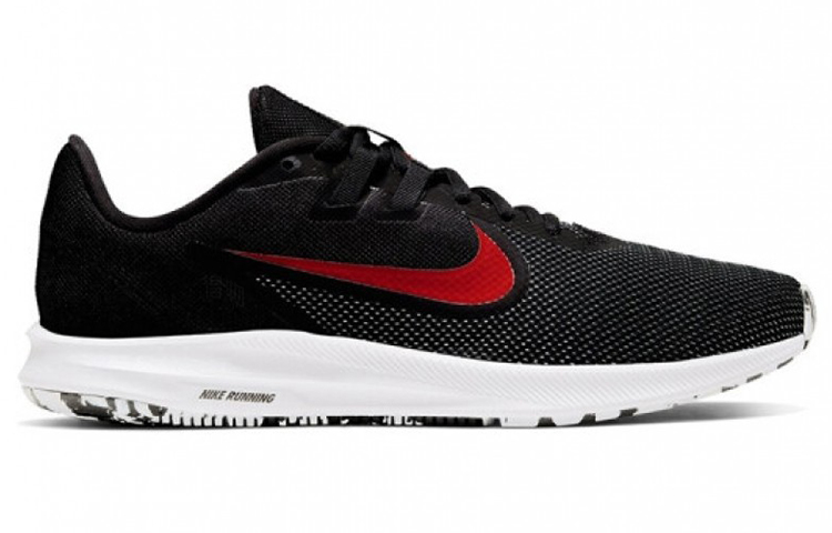 Мужские кроссовки Nike Downshifter 9 (черно-красные) — Чёрный / красный — фото 2