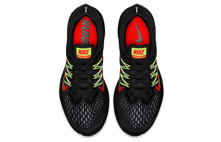 Мужские кроссовки Nike Zoom Winflo 5 (черный / красный / зеленый) — Чёрный / красный / зелёный — фото 4