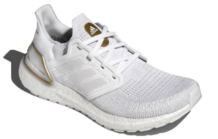 Женские кроссовки adidas ULT Boost (бело-золотые) — Белый / золотой — фото 3