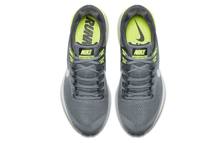 Мужские кроссовки Nike Zoom Structure 21 (серый / желтый) — Серый / жёлтый — фото 4