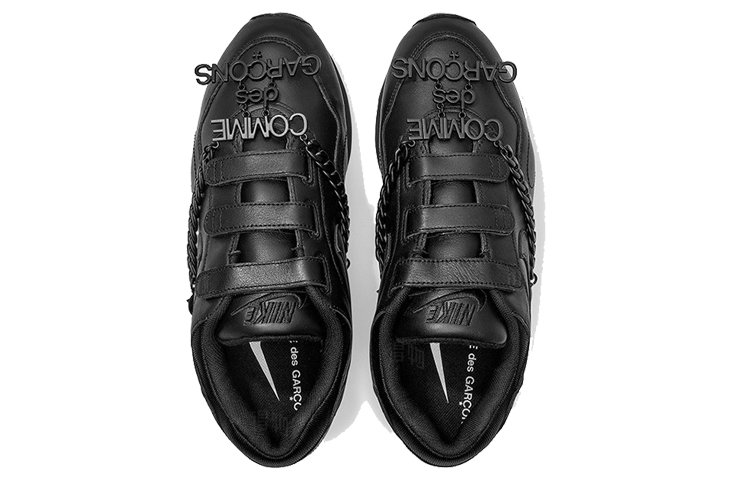 Женские кроссовки Comme des Garcons x Nike Outburst Velcro Black CDG (черные) — фото 4