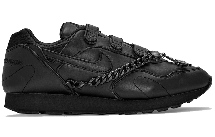 Женские кроссовки Comme des Garcons x Nike Outburst Velcro Black CDG (черные) — фото 2