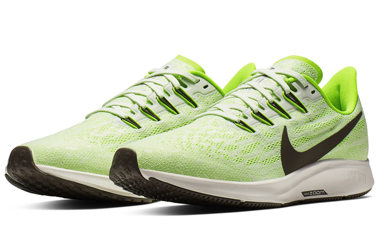 Мужские кроссовки Nike Pegasus 36 (бело-зеленый) — 幻影灰白/电子绿/温和冷月光/峻岩 — фото 2