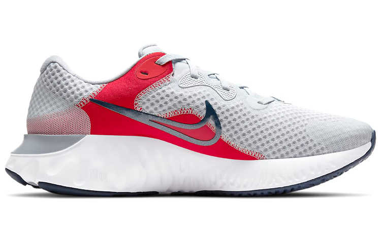 Мужские кроссовки Nike Renew Run 2 (бело-серые) — 白金色/椒红/狼灰/深大洋蓝 — фото 2