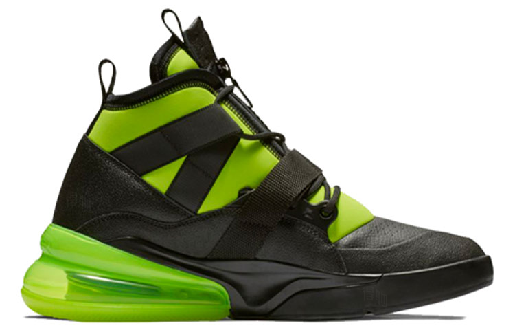 Мужские кроссовки Nike Air Force 270 Utility Volt (черно-зеленые) — фото 2