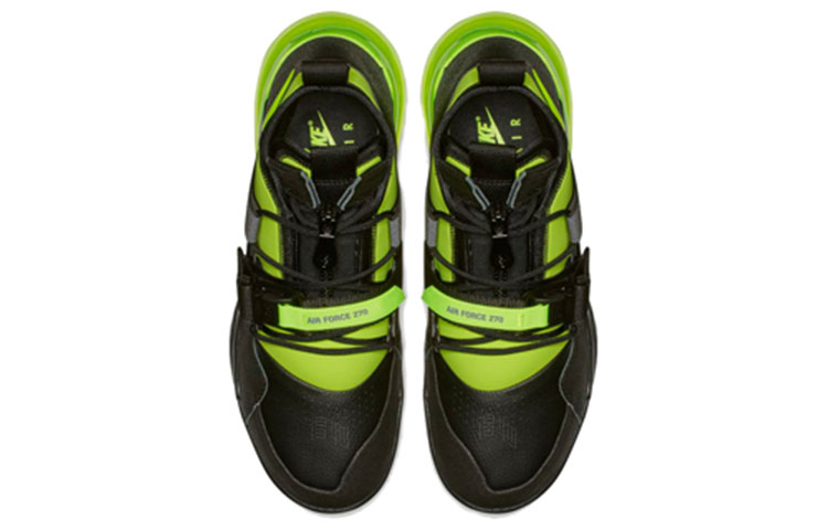 Мужские кроссовки Nike Air Force 270 Utility Volt (черно-зеленые) — фото 5