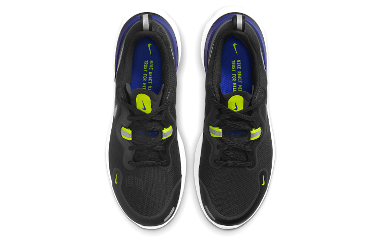 Кроссовки Nike React Miler 1 (черныйсинийзеленый) — Чёрныйсинийзелёный — фото 4