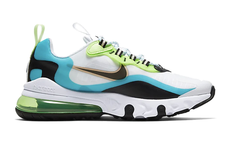 Женские кроссовки Nike Air Max 270 (бело-зелено-синий) — Белый / зелёный / синий — фото 2