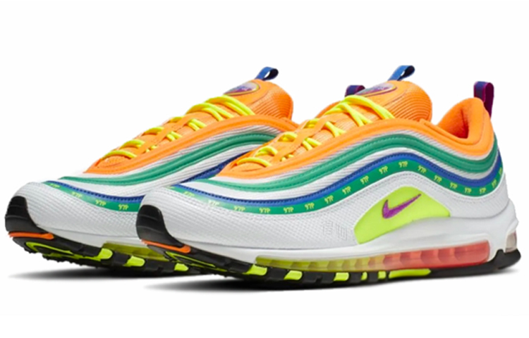 Кроссовки Nike Air Max 97 OG "London Summer of Love" (бело-оранжевые) — Белый / оранжевый — фото 2