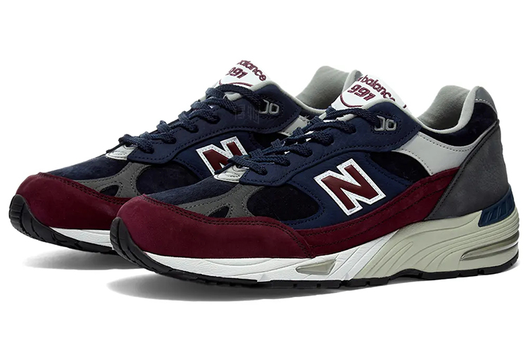 Мужские кроссовки New Balance 991 (черно-красные) — фото 2