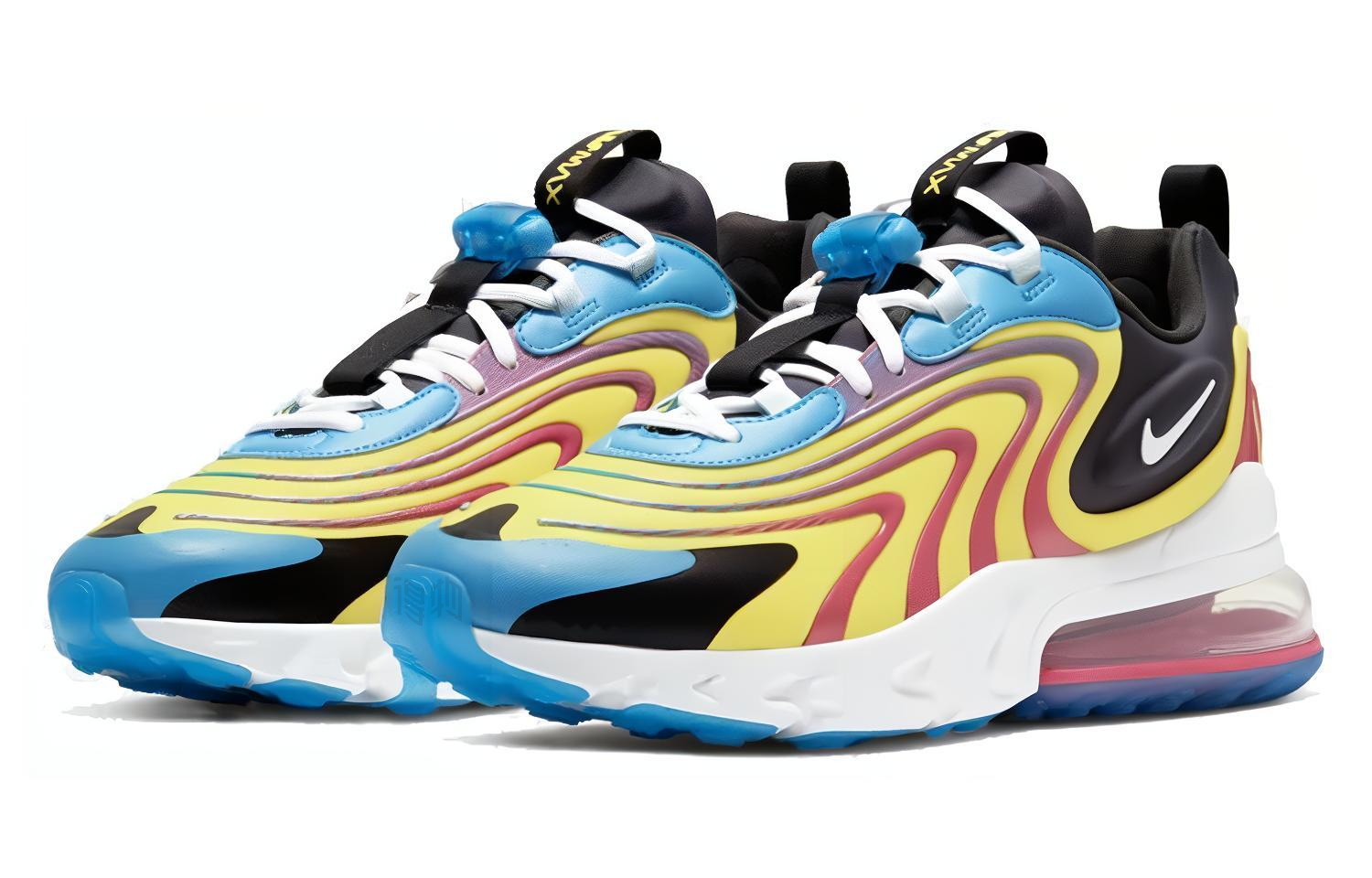 Мужские кроссовки Nike Air Max 270 React ENG (желто-синие) — фото 3