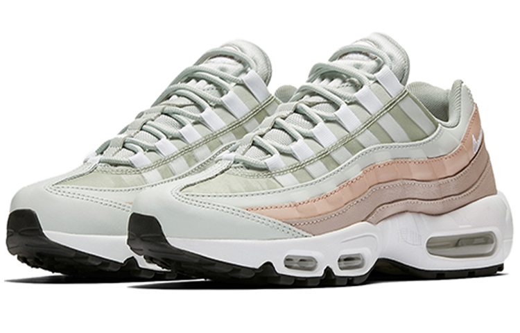 Женские кроссовки Nike Air Max 95 Moon Particle (бело-зеленые) — Белый / зелёный — фото 3