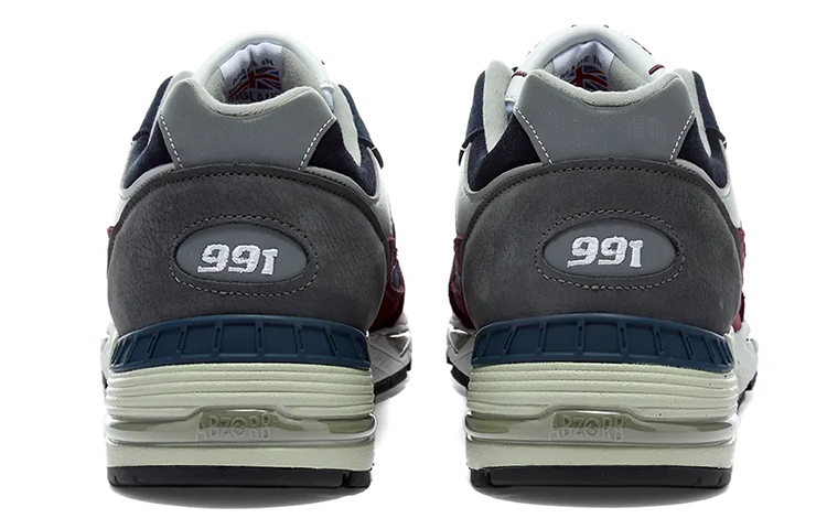 Мужские кроссовки New Balance 991 (черно-красные) — фото 4