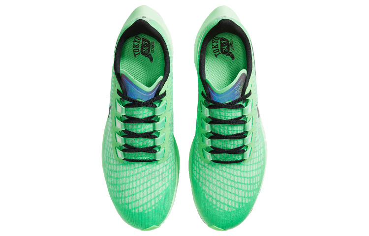 Мужские кроссовки Nike Pegasus 37 (зелено-черные) — Зелёныйчёрный — фото 4
