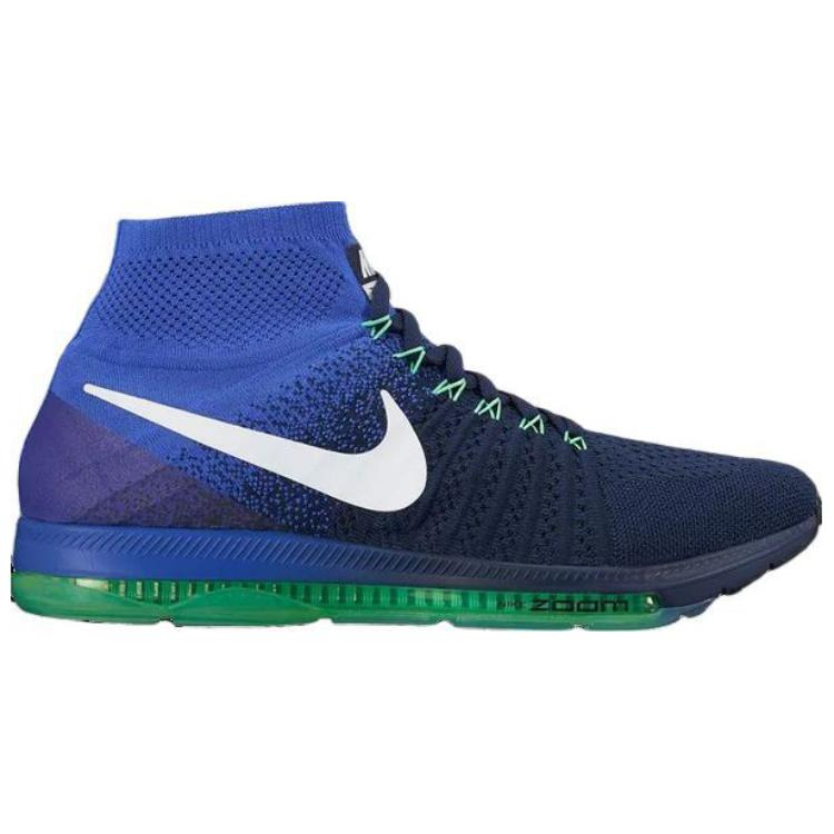 Мужские кроссовки Nike All Out Flyknit (черно-зеленые) — Чёрныйзелёный — фото 2