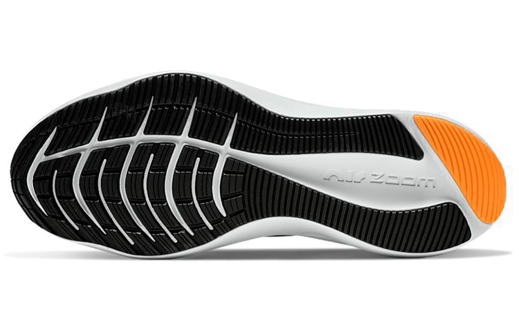 Мужские кроссовки Nike Zoom Winflo 7 (черно-серо-оранжевые) — Чёрный / серый / оранжевый — фото 5