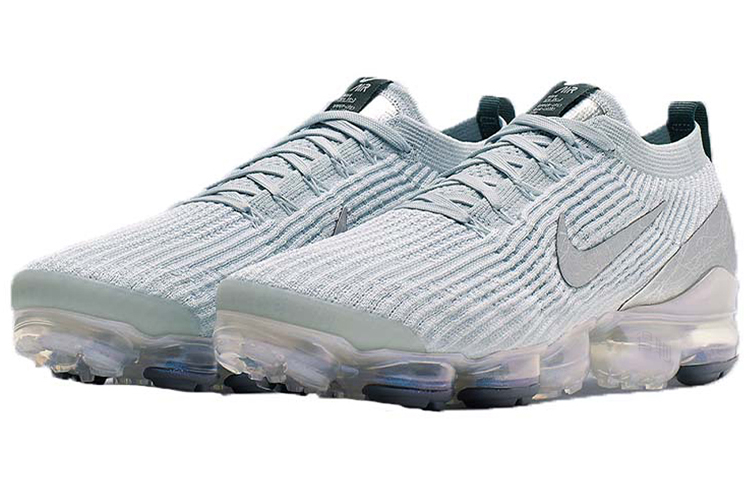 Мужские кроссовки Nike VaporMax Flyknit 3.0 (серебристые) — фото 3