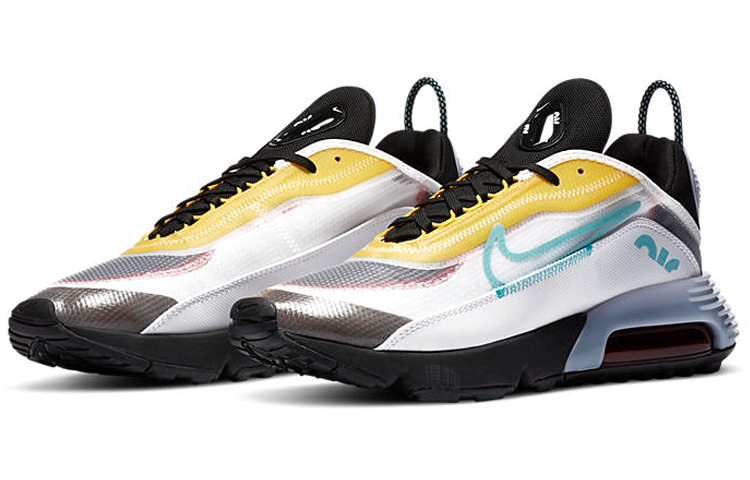 Мужские кроссовки Nike Air Max 2090 (белые с синим и желтым) — Белыйсинийжёлтый — фото 3