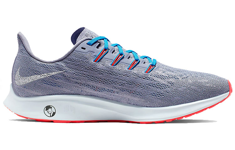 Мужские кроссовки Nike Pegasus 36 (серо-синий) — Серый / синий / оранжевый / белый — фото 2