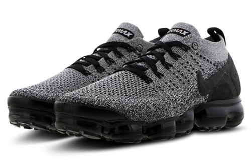 Мужские кроссовки Nike VaporMax Flyknit 2 (черно-серые) — Чёрныйсерый — фото 2