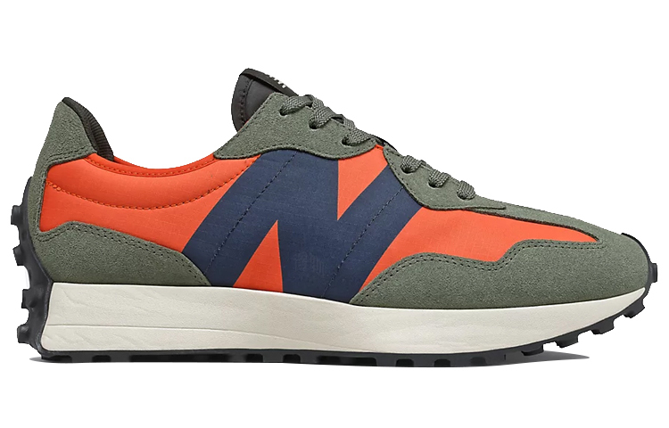 Кроссовки New Balance 327 (пламенный оранжевый) — 火焰橙/靛蓝/橄榄灰 — фото 3