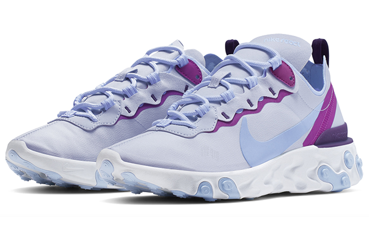 Женские кроссовки Nike React Element 55 (фиолетово-сине-белые) — Фиолетовый / синий / белый — фото 2