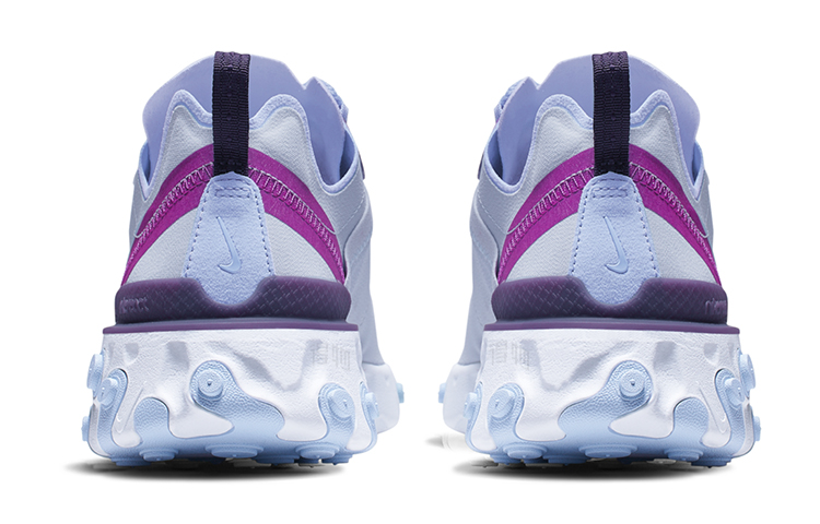 Женские кроссовки Nike React Element 55 (фиолетово-сине-белые) — Фиолетовый / синий / белый — фото 4