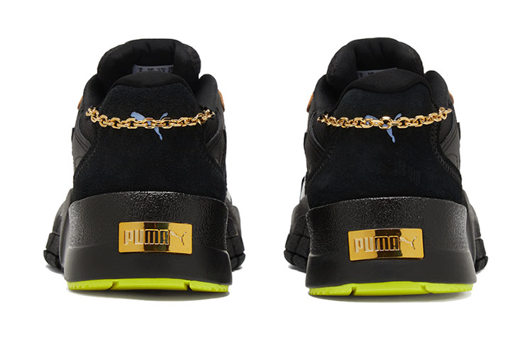 Женские кроссовки PUMA Hedra Dd (черно-золотые) — Чёрный / золотой / зелёный — фото 5