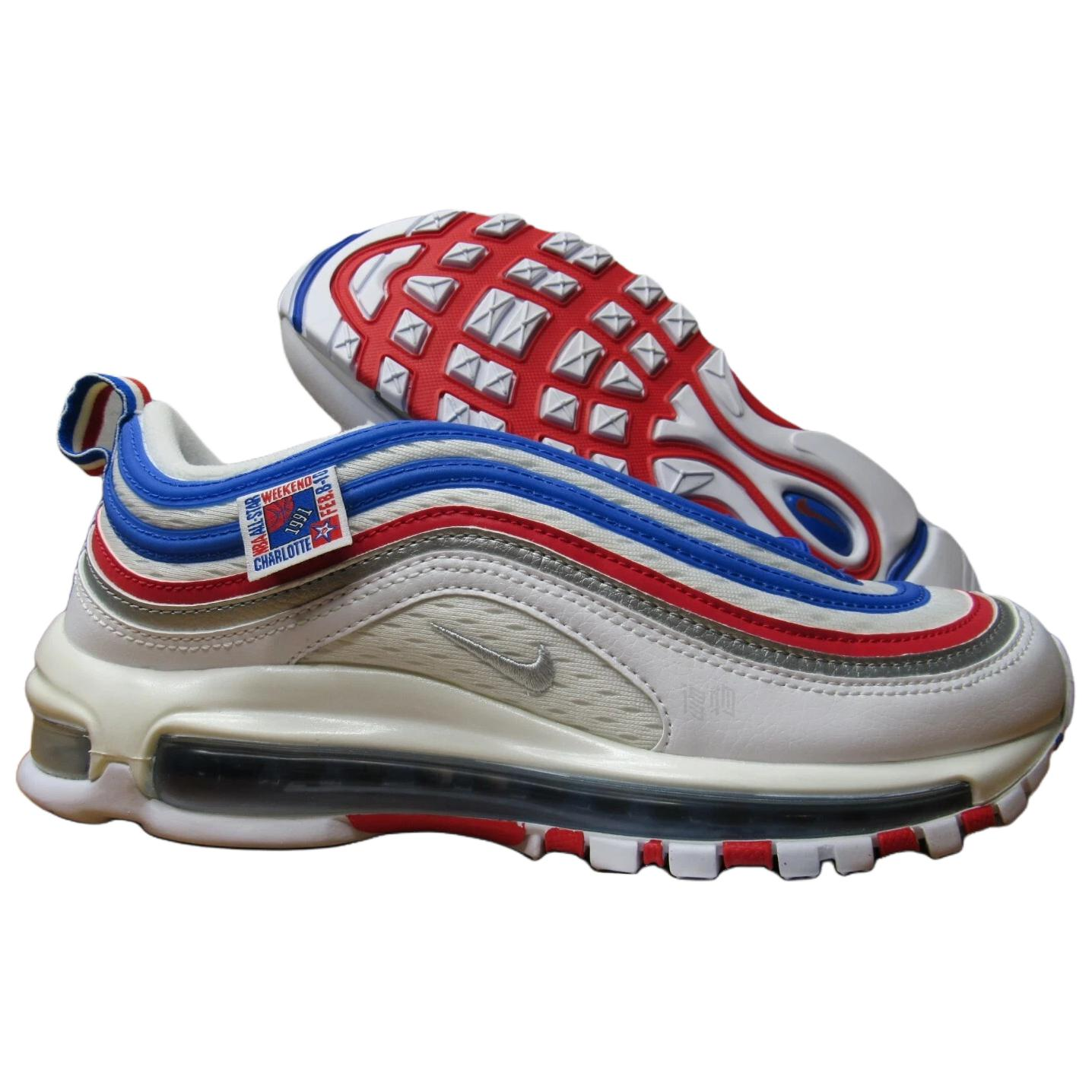 Кеды Nike Air Max 97 OG (серебристый / красный / синий) — фото 4