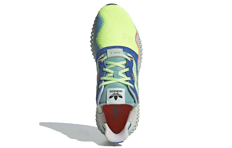 Кроссовки adidas originals ZX 4000 4D (зелено-синие) — фото 5