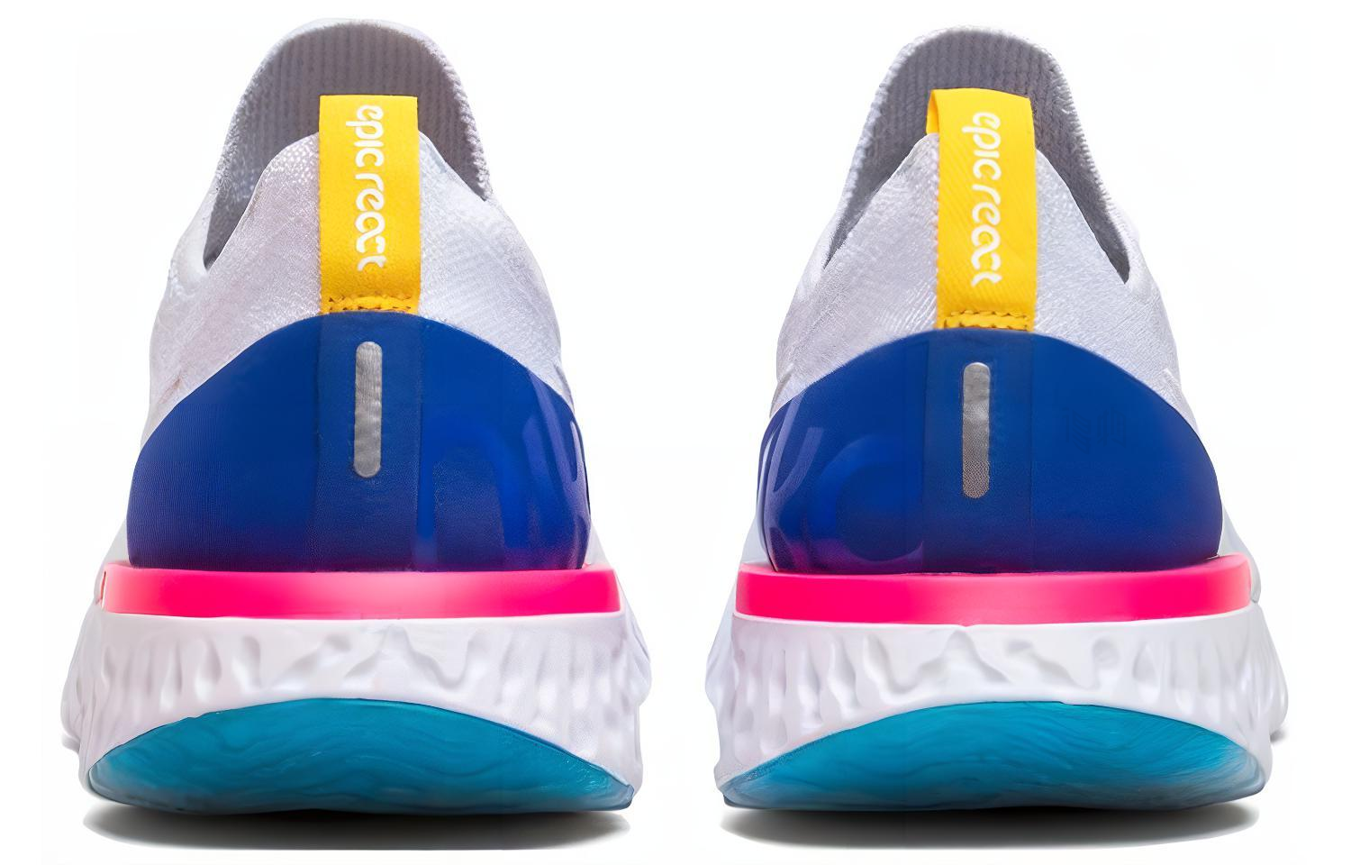 Женские кроссовки Nike Epic React Flyknit 1 OG (бело-сине-красные) — фото 4